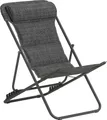 Dehner Campingstuhl Ibiza, klappbar, inkl. Kopfpolster, 87 x 62 x 76 cm, Stahl/Textilene/Polyester, dunkelgrau
