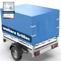 Tarpofix® Anhänger Hochplane 160x115x85 cm inkl. Planenseil - Randverstärkte & Robuste Stema Hänger Plane - Langlebige Autoanhänger Abdeckplane - Ideale Anhängerplane für viele 550 kg PKW-Anhänger
