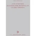 Zur Funktion historischer Beispiele in Ciceros Briefen Beiträge zur Altertumskunde 138