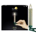 Kabellose LED Christbaumkerzen Krinner Lumix Crystal 10er Basis-Set Champagner