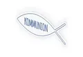 itenga Streudeko itenga Türschild Tischdeko Fisch blau Kommunion 30,0 x 11,5 cm
