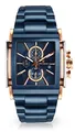 Yves Camani ESCAUT Herren-Armbanduhr Chronograph Analog Quarz Edelstahl-Gehäuse Edelstahlband (Edelstahl - Blau)