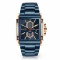 YVES CAMANI ESCAUT Herrenuhr Chronograph Blau Rosegold Edelstahl Stahlband Neu