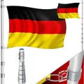 Teleskop Fahnenmast Aluminium 6.30m Bodenhülse 60cm Inkl Deutschlandfahne Höhenverstellbar Flaggenmast Mast Deutschland Flagge Alu Silber - Kesser