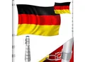 KESSER® Teleskop Fahnenmast Aluminium 6,30m Bodenhülse 60cm inkl Deutschlandfahne Höhenverstellbar Flaggenmast Mast Deutschland Flagge Alu
