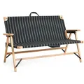 HAY - Outdoor Market Klappsofa, schwarz mit beigen Streifen