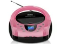 Cyberlux Tragbarer CD-Player Boombox CD/MP3 USB Kinder Radio pink