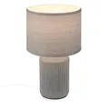 BRILONER - Tischlampe mit Stoffschirm, Kabelschalter, Keramikfuß, Lampe, Nachttischlampe, Tischleuchte, Dekolampe Flur, Bürolampe, Leselampe, Wohnzimmer, Schlafzimmer, 22x37,5 cm (DxH), Grau