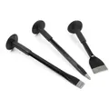 Wiltec - Handmeißel Set 3 Teilig, Mit Flachmeißel, Spitzmeißel Und Breitmeißel, Ergonomisch, Rutschfest Und Mit Handschutz Ausgestattet