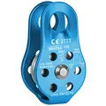 ALPIDEX Seilrolle Umlenkrolle 22 kN - Fix Pulley Flaschenzug - geeignet für Textilseile bis 13 mm Durchmesser - EN12278, Farbe:blau