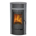 Fireplace Kaminofen Zeitbrandofen Hamburg Speckstein gussgrau (8 kW)