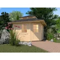 WEKA Gartenhaus "149 5-Eck", Holz, BxHxT: 318 x 301 x 238 cm (Außenmaße inkl. Dachüberstand) - beige