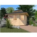 Weka Holz-Gartenhaus Natur Zeltdach Unbehandelt 318 cm