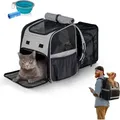 Mobiclinic Pets, Haustier Rucksack, Tula, Faltbar, Belüftung, Inklusive Futter und Beutel, Mehrfacher Zugang, Verstellbar, 37x29x37,5 cm - Grau