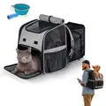 Mobiclinic® Pets, Haustier Rucksack, Tula, Faltbar, Belüftung, Inklusive Futter und Beutel, Mehrfacher zugang, Verstellbar, 37x29x37, 5 cm, Europäische Marke, Tragetasche für Katzen Hunde