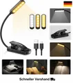 Leselampe Buch Klemme, Buchlampe mit 10 LEDs, 3 Farbtemperatur Modi Dimmbare Hel