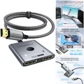 HDMI 2.0 Switch 4K 60Hz 2 In 1 Out Aluminium