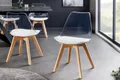 riess-ambiente Esszimmerstuhl SCANDINAVIA MEISTERSTÜCK transparent / weiß / natur (Einzelartikel, 1 St), Kunststoff · Kunstleder · Massivholz · Design