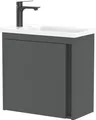 Planetmöbel Badmöbel Set 2-teilig Waschbecken mit Unterschrank 50cm Grau matt