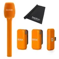 Rode Wireless Micro Mikrofon USB-C Orange mit Interview Micro Orange und Tuch