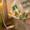 Lichterkette innen 10 klare warme Lichter, beleuchtet 1,35m, Kabel weiß, Stecker - Transparent