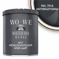 Metallschutzlack 4in1 Metalllack Metallfarbe Metallschutzfarbe MATT W909 Anthrazitgrau - 750ml