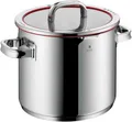 WMF Gemüsetopf Function 4, Induktionstopf spülmaschinengeeignet, Cromargan® Edelstahl Rostfrei 18/10 (2-tlg), wärmereduzierende Griffe, mit 4 Abgießfunktionen, Innenskalierung