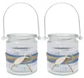 Windlicht Banderole Glaube Liebe Hoffnung Dunkelblau Fisch Weiß Kommunion Konfirmation Tischdeko 9cm Hoch 2 Stück