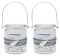 ZauberDeko Windlicht Windlicht Glaube Liebe Hoffnung Dunkelblau Fisch Kommunion 9cmH 2 Stk