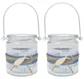 Windlicht Glaube Liebe Hoffnung Dunkelblau Fisch Kommunion Konfi 9cm H 2 Stk.