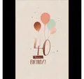 Skorpion Grußkarten 40. Geburtstag - Karte mit Umschlag - Luftballons - mit rosegoldener