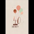 Zahlengeburtstag - 40. Geburtstag - Glückwunschkarte im Format 11,5 x 17 cm mit