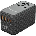 Verbatim Reiseadapter UTA-06 Universal GaN, 100W, weltweit, für über 180 Länder, USB-A, USB-C