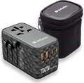 VERBATIM Ladeadapter, Universal Travel, UTA-06, GaN III, 100W 2x USB-A QC, 2x USB-C PD, 100-250V, Retail