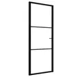 vidaXL Haustür Innentür ESG Glas und Aluminium 76x201,5 cm Schwarz (1-St)