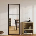 vidaXL Innentür ESG Glas und Aluminium 76x201,5 cm Schwarz NEU