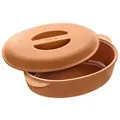 Berndes Bräter 38x25 cm, oval, Terracotta - b.terra, 6 Liter, Terracotta Ø 38 cm x 12.8 cm