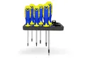 S&R Schraubendreher Set Torx 6-tlg, magnetisch, Power-Form Schraubendrehersatz, (Satz, 6 St., T10 T15 T20 T25 T27 T30, inkl. Wandhalterung), gelochter Ergo-Griff, mit S2 Spezialstahl Klingen