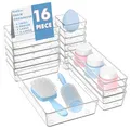 Radikor Schubladen Organizer -16 Stück Schminktisch Organizer in 4 Größen, Drawer Organizer, Make Up Organizer, Schubladen Ordnungssystem für Schreibtisch, Büro, Küchen, Bad