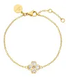 Purelei Cuore Armband – Elegantes Ankerketten-Armband mit Kleeblatt-Anhänger aus Zirkonia-Herzen (Gold)