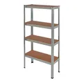 pro-bau-tec Schwerlastregal "Basis", HxBxT: 150 x 75 x 30 cm, max. Tragkraft: 100 kg - silberfarben