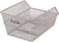 Basil Cento S Fahrradkorb hinten – Stabiler Drahtkorb für Gepäckträger - Wetterfest - ideal für Einkäufe & Alltag - 36x26x18 cm - Metallfarbig