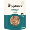 Applaws Premium Natural Katzenfutter Nass, Thunfisch mit Makrele in Gelee 70g Beutel (16x70g)