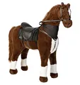 ELLA & PIET® Großes XXL Stehpferd Orlando mit Sattel (Braun-Schwarz) Standpferd Pferd Reitpferd