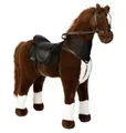 ELLA & PIET® Stehpferd Großes XXL Standpferd ORLANDO mit Sattel (Braun-Schwarz), Spielpferd, Kinderpferd, Plüschpferd, Reitpferd