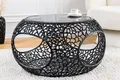 riess-ambiente Couchtisch SPIN Ø75cm schwarz (Einzelartikel, 1-St), Wohnzimmer · Glas · Metall · rund · mit Stauraum · handmade · Design