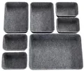 Wenko Schubladenorganizer, Filz, 7-tlg., grau