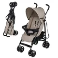 Kinderkraft TIK – Reisebuggy 6,5 kg, Liegeposition, pannensichere Räder, klappbar in Sekunden, mit Tragegriff, Farbe: Beige