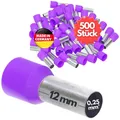 500 Stück Kalitec AE02512VI Aderendhülsen isoliert 0,25mm² violett 12mm Kupfer