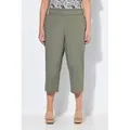 Ulla Popken Schlupfhose Culotte Rose weites Bein Elastikbund Rüsche grau|weiß 42/44
